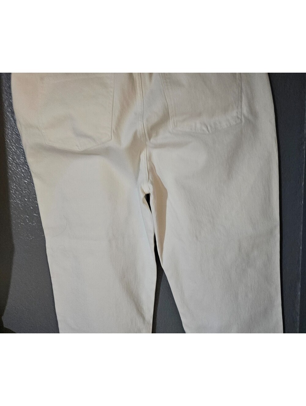 Women's Eddie Bauer Denim Jeans Pants Wide Leg Plus Size 20 White Elastic Waist - Picture 12 of 14